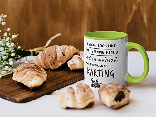 Stuff4 Karting Gifts, in My Head I'm Thinking About Karting, Funny Gifts Men Women, Go Kart Motorsport Mug - Image 2
