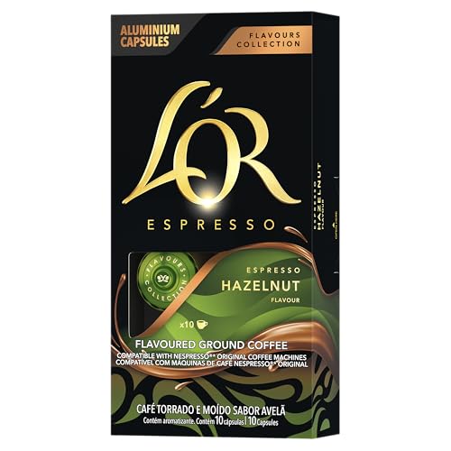 Café em Cápsula Torrado e Moído Espresso Avelã L'or Flavours Collection Caixa 52g 10 Unidades
