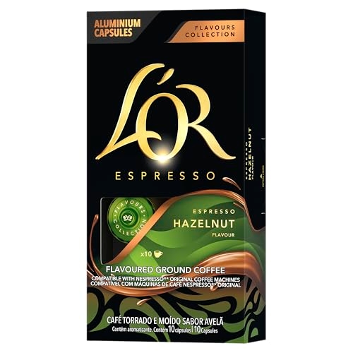 Café em Cápsula Torrado e Moído Espresso Avelã L'or Flavours Collection Caixa 52g 10 Unida...