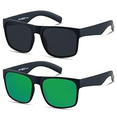 (2pack Polarized) Matte Black + Mirror Green