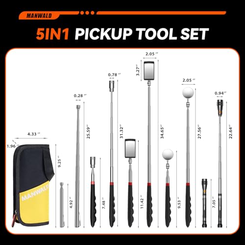 Telescoping Magnetic Pickup Tool Set with Portable Bag - image 2