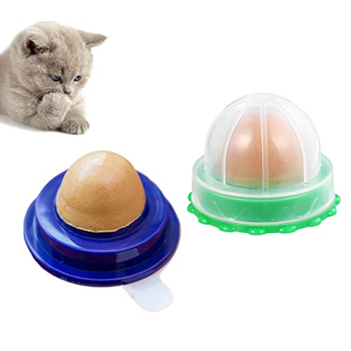 Scicalife 2 peças lanches para gatos e doces, lambendo lanches, bola de açúcar, erva de gato, petisc