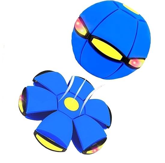 Children's Bouncing Ball,Bouncy Ball,Interactive Pop-Up Transform Toy,Parent-Child Interaction,Pet Toy Flying Saucer Balls,for Large Medium Small Dog Pet and Kids Outdoor Sports (Blue)