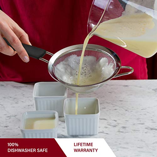 Bellemain Fine Mesh Strainer Basket - Stainless Steel Colander With Handle - Flour Sifter For Baking - Kitchen Food Strainer Sieve, Tea, Rice, Spaghetti, Pasta Strainer Set Of 3-3.4”, 5.5”, 7.5” #TOP3