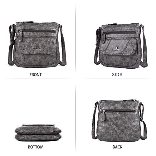 Image of Angelkiss Small Womens Crossbody Bag Leather Shoulder Purse for Women Hobo Bag with Adjustable Shoulder Strap