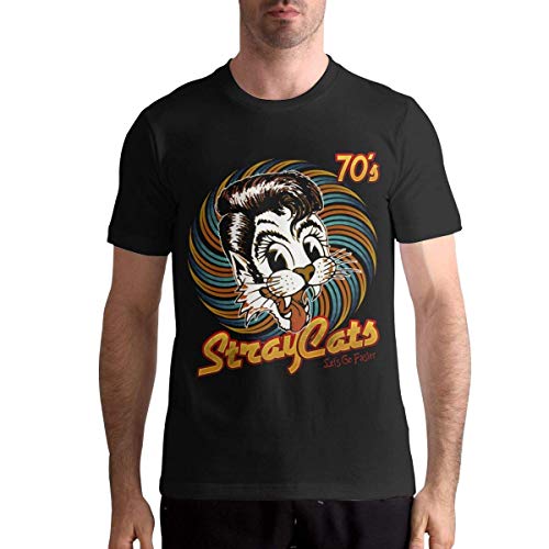 Homme T-Shirt Polos et Chemises Stray Cats T Shirt Men's Cotton Fashion Casual Round Neck Short Sleeve Tees Cover