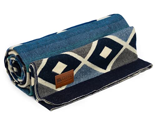 QISU Wool Blanket Throw | Large, Beautiful, Warm, Soft, Handmade