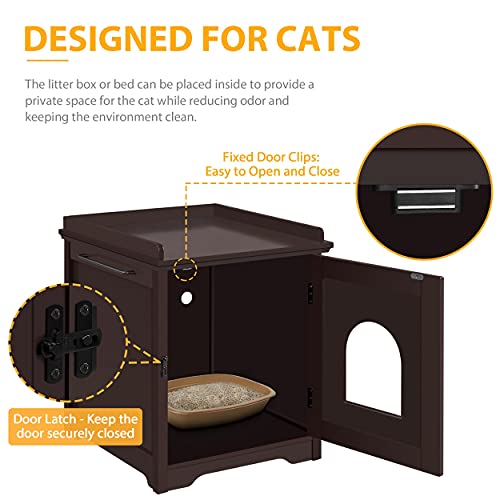 Yaheetech Cat Litter Box Enclosure, Cat Litter Box Furniture Hidden Cat Washroom, Indoor Crate Decorative Cat House Pet… - Image 5