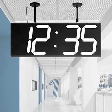 CHKOSDA 19 Double Sided Digital Wall Clock Large, Remote Controlled LED Dual Face Clock with White