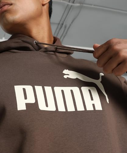 Image of Puma Cotton Men Ess Big Logo Hooded Neck Hoodie Fl (S) Mineral
