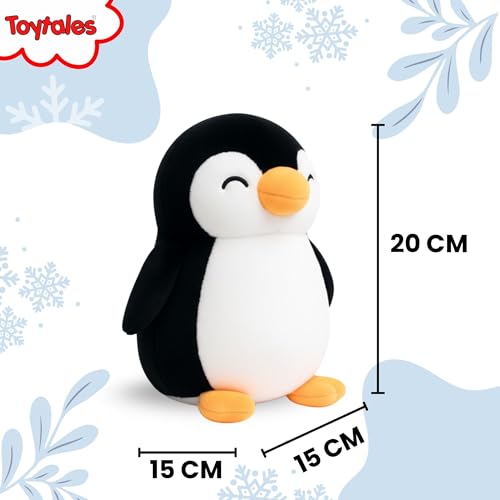 Image of TOYTALES Mini Penguin Soft Toy Cute Plush Stuffed Animal for Kids | Super Soft & Cuddly Penguin Toy | Adorable Gift for Birthdays, Toddlers & Nursery Decor | 15CM (White & Black)