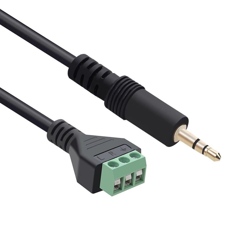 Switian 3.5mm Male to 3-Pin Female Screw Terminal Block Adapter Cable (1/8 Inch Stereo Audio, 3-Pole TRS) - 1 Piece - Image 4