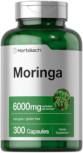 Horbach Moringa Oleifera | 300 Powder Capsules | Complete Green Superfood