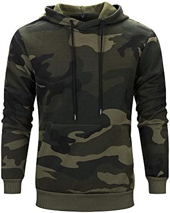 AOTORR Men's Camo Hoodies Pullover Fleece Hooded Long Sleeve Casual Sweatshirt with Pocket ArmyGreen S