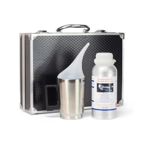 AutoFullCar Kit restaurateur de phares de voiture complet avec 7 ponces, chevilles de ponçage, accessoires et solution protectrice, élimine le jaunissement et redonne transparence et brillance