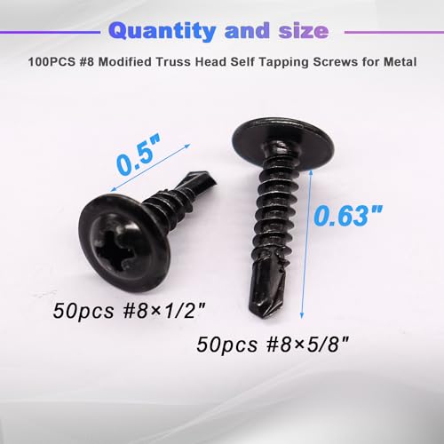 Tornillos autorroscantes acero inoxidable #8 100 pcs miniatura 3