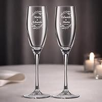 Wanapix | Pack de 2 Copas de Cava Personalizada | Con Nombre o