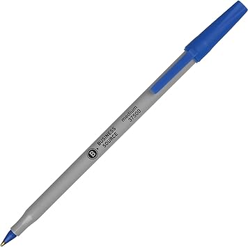 Business Source Ballpoint Stick Pens - Blue - Medium Point - Box of 60 37532