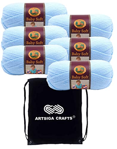 Lion Brand Yarn MPN-920-105 Lion Brand Baby Soft Little Boy Blue 920-105 (6-Skeins - Same Dye Lot) Dk Light Worsted #3 Acrylic Yarn cover