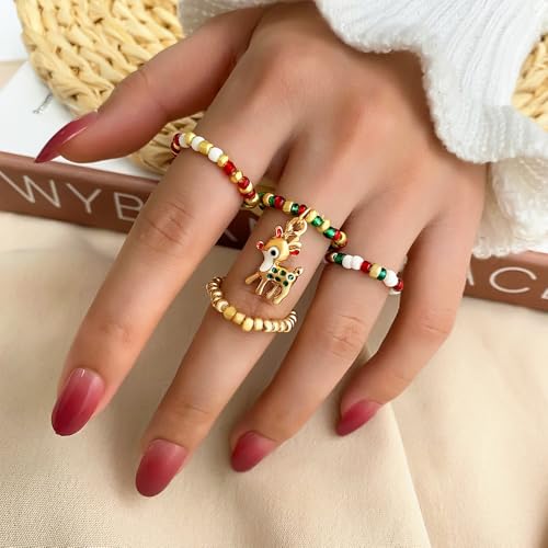 Bagues de Perles de Noël, le cadeau de vacances pour filles - 2