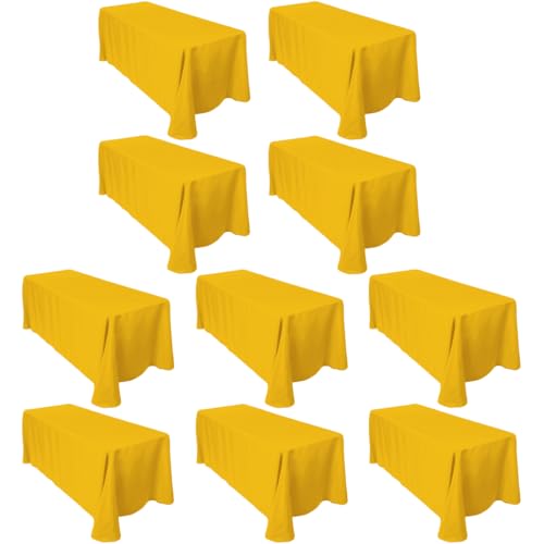 LTC Linens 90x156 in Round-Corner Tablecloths (10-pack) for 8 ft Banquet Tables