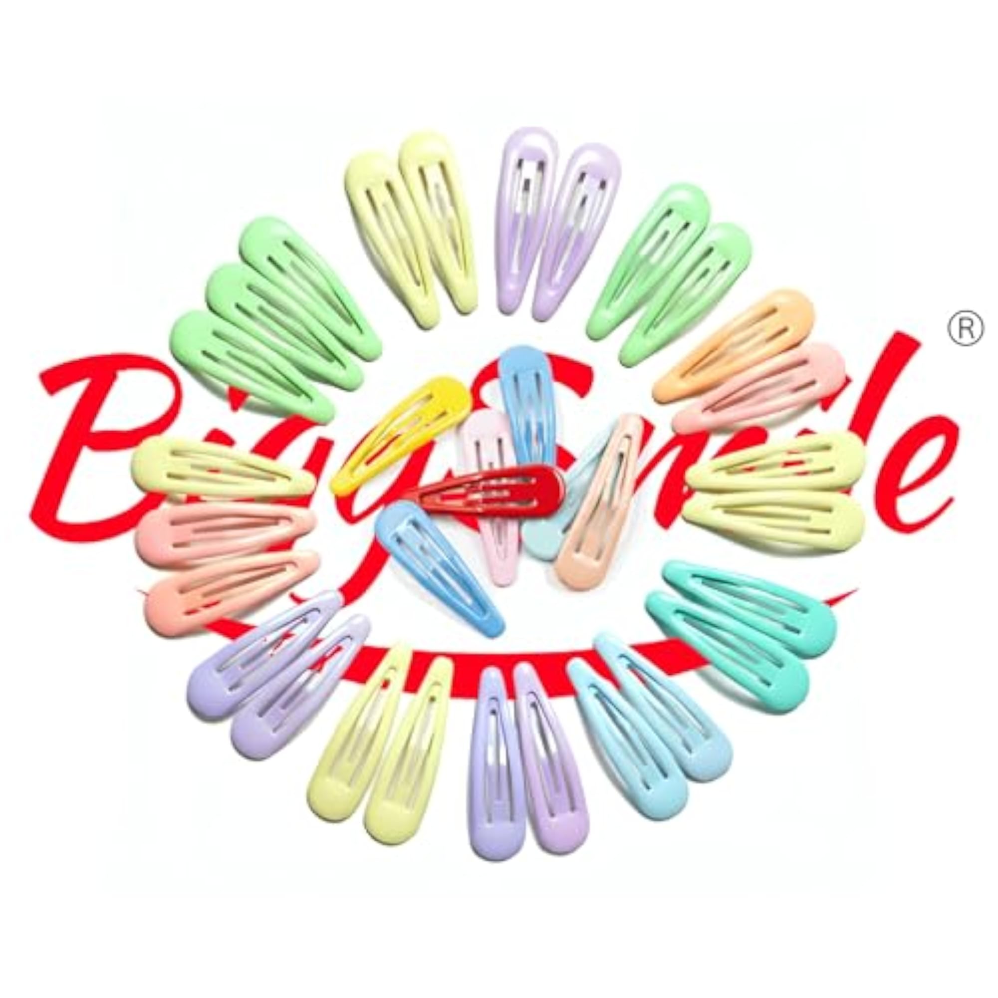 20 PCS 2-Inch Tic Tac Hair Clips for Girls, Multicolor Accessories
