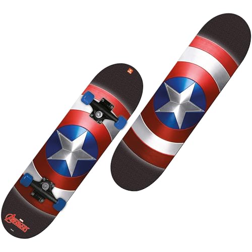 Mondo Toys - Monopatín Capitán América - Ruedas de PVC - Tablero de 9 Capas - 80 x 20-28099