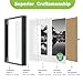 FrameWorks 7-Piece Deluxe Black Aluminum Contemporary Picture Frames with Tempered Glass – Includes Four 5”x7”, Two 8”x10”, and One 11”x14”