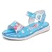 Monissy Fille Sandales Princesse Elsa Enfant Chaussures à Plat Semelle Doux Elsa Anna Imprimé Bébé Eté Sandales Reine des Neiges Scratch Bout Ouvert Antidérapant