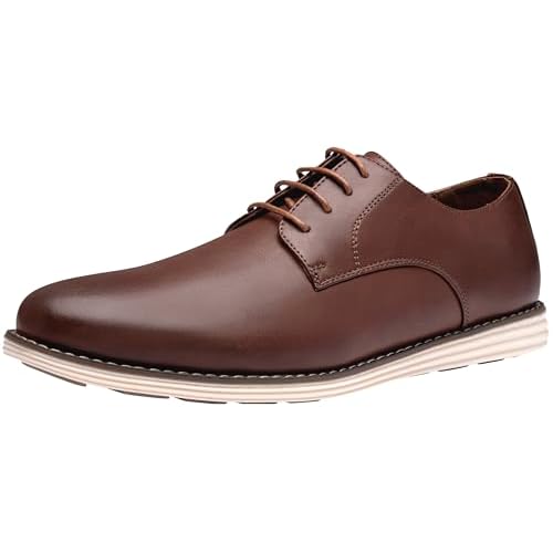 Vostey Mens Casual Dress Shoes Wingtip Plain Business Dress Shoes for Men