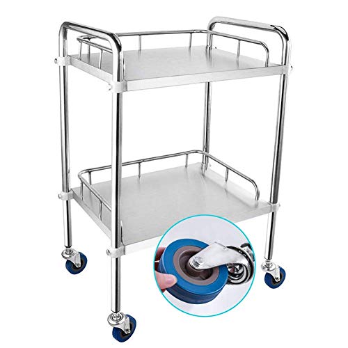 Chariot à outils mobile multifonctionnel en acier inoxydable à 2 niveaux pour spa
