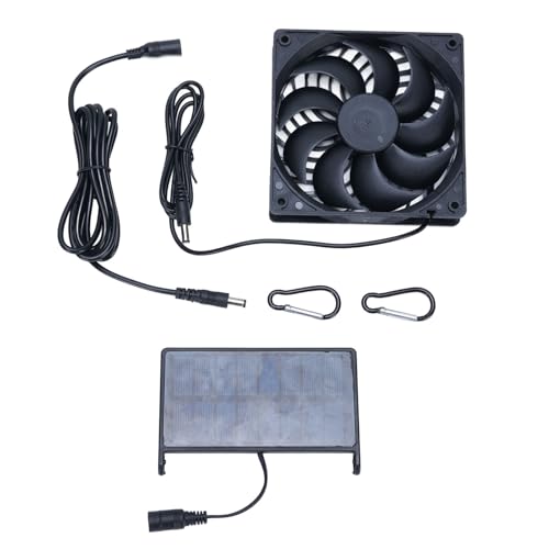 Kit de Ventilador con Energía Solar 5W, Ventilación de Enfriamiento del Panel Solar para Enfriamiento de Mascotas, Ventilación de Cabina de Camiones, Vehículos Recreativos y