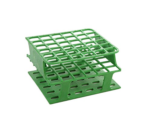 Heathrow Scientific HS27502C OneRack Tube Rack, Half Size, Polyoxymethylene (POM), 16 mm, 36 Wells, Green (Pack of 8)