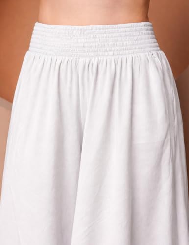 Image of KZULLY | Palazzo for Women | Solid & Printed | Stylish Wide-Leg | Comfortable Elastic Waist Bottomwear