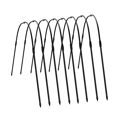 GoMDSA Lot de 8 cerceaux jardin pour parterres surélevés, serre jardin, filet croissance plantes, tunnel piquets rangée, surélevés Noir Cover