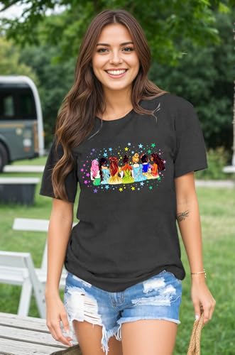 Magical Shirt for Women Princess Shirt Dress Graphic Tee Funny Family Vacation Tshirt Holiday Tops2