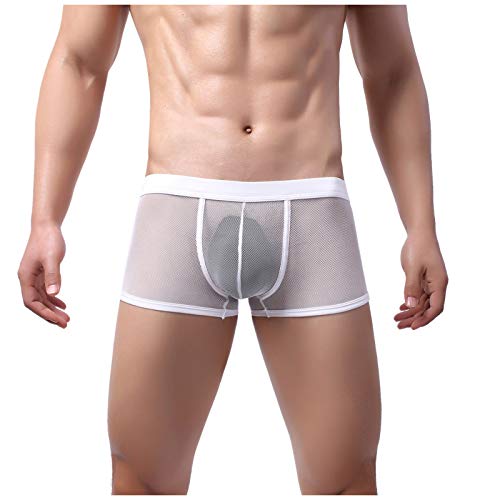 Genérico para hombre, lencería de moda, tanga para hombre, rosa, transpirable, lencería y ropa sexy, para hombre, sexy y caliente, ropa interior, para hombre, sexy, sujeción perfecta, blanco, M