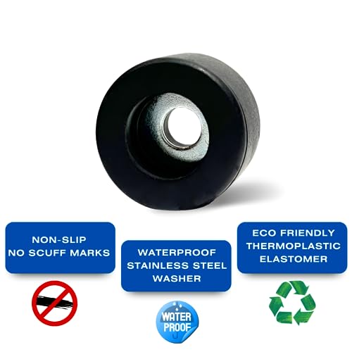 8 pack bumper feet with stainless steel washers 1 inch waterproof isolationanti-vibration bumper feet for license plates air compressors pressure washers speakers and other machinery