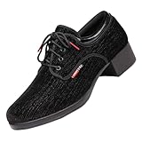 Performance-Tanzschuhe für Herren,Tanzschuhe Herren latein,Latin Dance Shoes Man,Atmungsaktiv,Fersenschuhe,Nubuck,für Junge Salsa Gesellschaftstanz ballsaal
