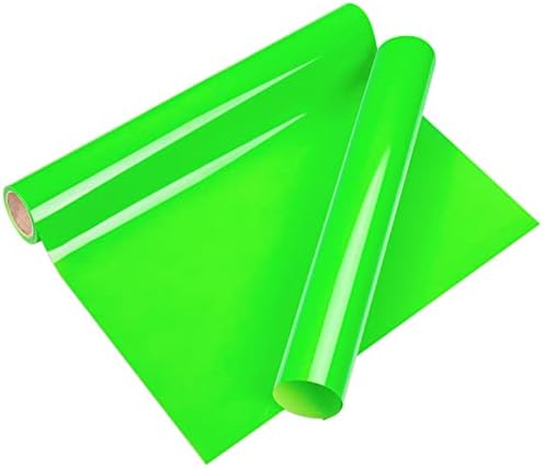 VINYL FROG Heat Transfer Vinyl Roll HTV Vinyl - 12"x5ft Neon Green Iron on Vinyl for T-Shirts, Heat Press Vinyl for DIY Craft Designs (Neon Green)
