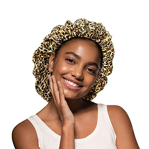 Silk Satin Extra Large Jumbo Bonnet For Braids For Sleeping Big Long Bonnet For Braid Hair Bonnets Cap Elastic Adjustable Loc Bonnet Shower Wear With Tie Wig Cap Wrap Xl Bonnet Black Made By OYZIMY