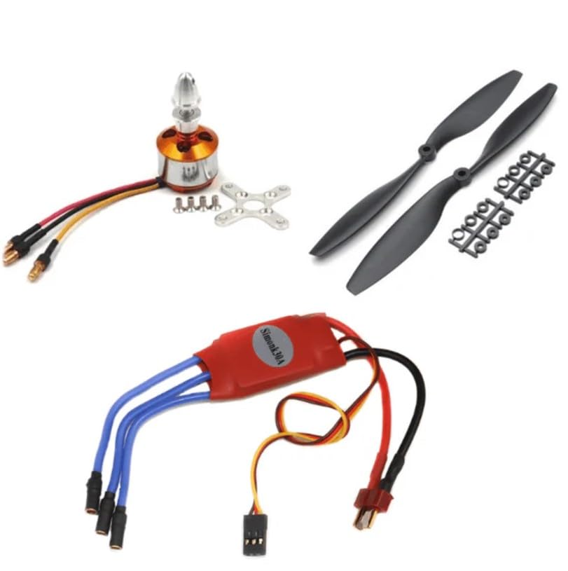 Image of Robocraze A2212 1400KV BLDC Motor with Simonk 30A ESC and 1045 Propellers for RC Drone Quadcopter UAV DIY FPV Racing Robotics Projects
