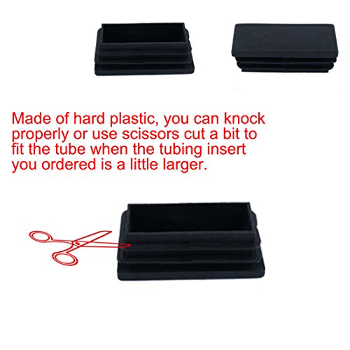 Uxcell Plastic Rectangle Blanking End Cap Tubing Tube Inserts 25Mmx50Mm 6 Pcs #TOP5