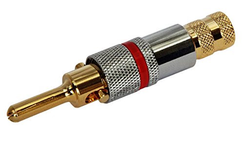 Connecteur banana à expansion plaqué or 24 carats pour câble de 6,2 mm – Deux paires