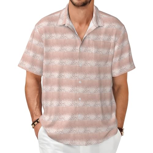 Chemise manches courtes homme pailleté or rose été bureau