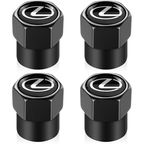 Tire Valve Stem Caps Compatible for Lexus Series Stem Cap Universal Car Air Cover Car Accessories for Cars SUV Truck Motorcycles Black 4pcs