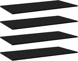 Modern Wall Shelves,Floating Shelf Wall Mounted Replacement,Wall Shelf Display Wall Storage Shelf,Bookshelf Boards 4 pcs Black 39.4"x19.7"x0.6" Chipboard(Priority Delivery)