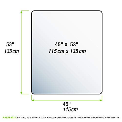 Marvelux Polypropylene Foldable Chair Mat For Low Pile Carpets And Carpet Tiles (Up To 1/4" Thick), 45" X 53" White Office Carpet Protector, Rectangular, Eco-Friendly, Multiple Sizes #TOP2