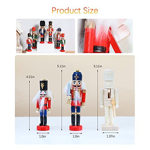 Conjunto de enfeites quebra-nozes de Natal, conjunto de enfeites quebra-nozes de madeira, decorações