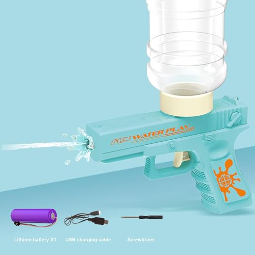 Image of High Pressure Holi Pichkari Electric Water Blaster Gun, Automatic Squirt Gun with 300Cc Excellent Range 25-32 Feet - (Magzine) for Kids and Adults Pool Party (Pistol Triple Action)